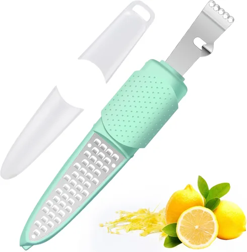 Miniatura 12 de Rainspire Herramienta Ralladora de Limón con Cuchillo de Canal, Herramienta Ralladora de Cítricos de Acero Inoxidable, Pelador de Limón, Ralladoras