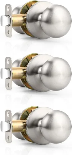 Miniatura 9 de Probrico - Perillas de puerta de paso sin cerradura, bronce aceitado para puerta interior de pasillo, perillas de puerta de armario sin bloqueo, Oil
