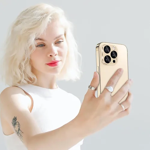 Miniatura 40 de Protector de lente de cámara diseñado para iPhone 12 Pro Max, con diamantes de imitación 3D con diamantes de imitación 9H, vidrio templado, Rosado