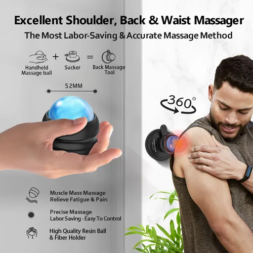 Miniatura 4 de Pelota de masaje de tejido profundo 2 en 1, rodillo de masaje muscular montable para aliviar el dolor, punto de gatillo, alivia la fascia, nudo
