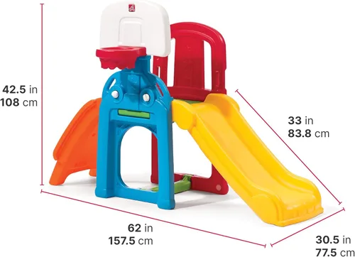 Miniatura 11 de Step2 Game Time Sports Climber, Conjunto de Juegos para Interiores/Exteriores para Niños, Conjunto de Juegos para Patio Trasero, Tobogán, Pared
