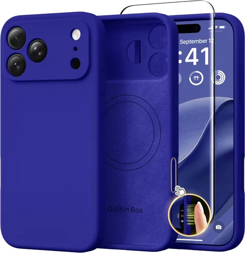 Miniatura 25 de GolbinBox Funda magnética para iPhone 17, compatible con MagSafe, cubierta de silicona integrada para control de cámara, funda de silicona líquida a