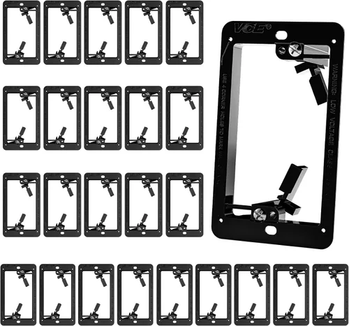Miniatura 10 de VCE Soporte de montaje de bajo voltaje (1 banda, paquete de 5) para placa de pared de una sola banda, cables de teléfono, cables de red, HDMI, Negro