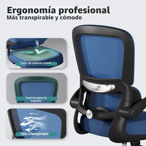 Miniatura 3 de TRALT Silla de oficina – Silla de escritorio ergonómica con soporte lumbar ajustable, silla de computadora de malla, sillas ejecutivas para oficina