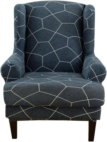 Miniatura 17 de Fundas para silla Wingback, 2 piezas, estilo americano, fundas elásticas para sillón de ala con parte inferior elástica, protector de muebles