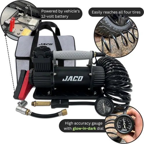 Miniatura 4 de JACO 4X4 TrailPro - Compresor de aire portátil resistente, 3.5 CFM (12V/33A) Kit de inflado de neumáticos On x Off Road