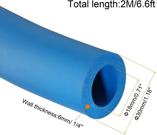 Miniatura 2 de MECCANIXITY Empuñadura de tubo de espuma empuñaduras 0.709 in ID 1.181 in OD 6.6ft azul para utensilios, fitness, herramientas mango soporte