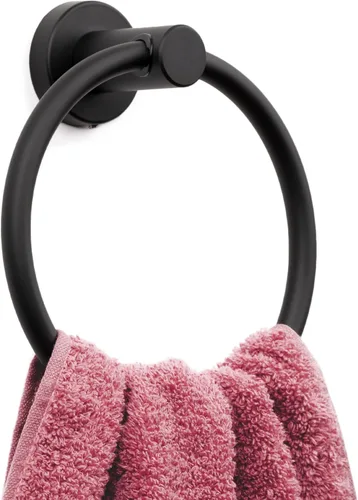 Miniatura 16 de Marmolux Acc Juego de 2 piezas de accesorios de baño negro mate - Toallero de mano para pared de baño + soporte de papel higiénico negro