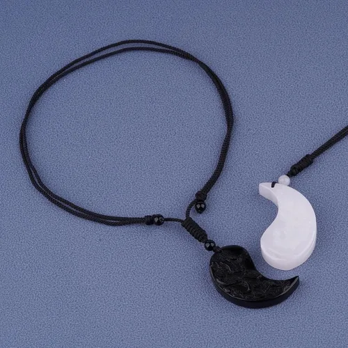 Miniatura 9 de ASGIFT Collar de la suerte de obsidiana, dije de protección de amuleto de piedra de poder con cadena de cuentas ajustable, cristal curativo, regalo