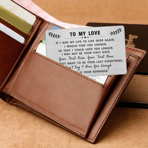 Miniatura 3 de DEGASKEN Regalos para el día de San Valentín para hombres él, tarjeta de billetera To My Love You Regalos para él y ella, I Cant Say I Love You