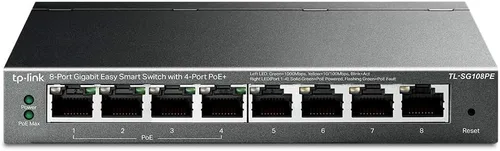 TP-Link TL-SG108PE Conmutador PoE Gigabit de 8 puertos Gigabit gestionado por la red fácil Ethernet inteligente (4 puertos PoE, presupuesto de 55