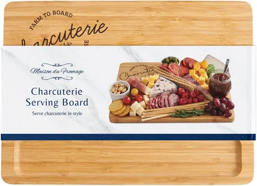 Miniatura 3 de HIC Kitchen Tabla de queso para charcutería, bambú caramelizado, rectangular, 11 x 15 x 0.6 pulgadas
