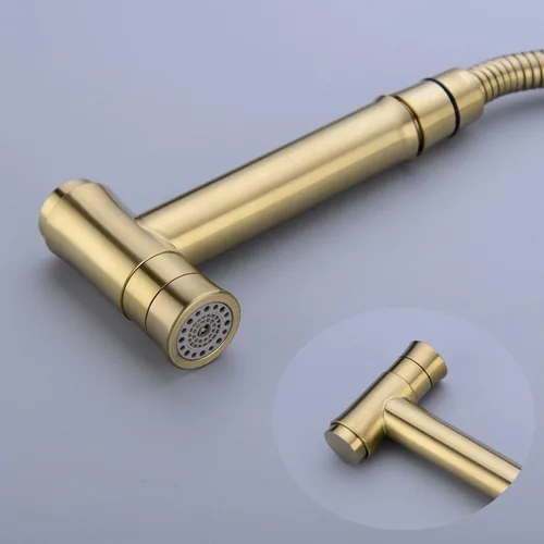 Miniatura 5 de TRUSTMI Juego de Rociador de Bidé Oculto de Agua Caliente y Fría para Baño, Rociador de Mano Shattaf, Accesorio de Inodoro de Agua Tibia, Oro Cromo