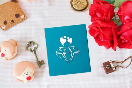Miniatura 2 de FLYAB Tarjeta desplegable para el día de San Valentín, tarjeta de San Valentín desplegable para ella, él, novia, novio, esposa, marido, regalo