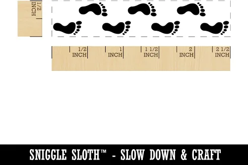 Miniatura 2 de Footprint Tracks - Sello de goma rectangular para estampado de manualidades, 2.50 pulgadas, pequeño