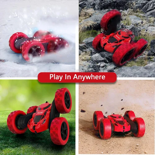 Miniatura 5 de Hamdol Coche de acrobacias a control remoto para niños de 6 a 12 años, auto de control remoto giratorio de 360° con luces LED, vehículo eléctrico