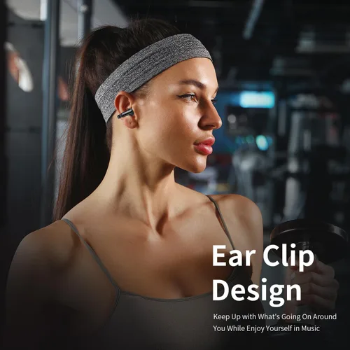 Miniatura 6 de Auriculares con clip, auriculares inalámbricos con clip de oreja abierto, Bluetooth 5.4, llamada de voz clara, auriculares deportivos con estuche