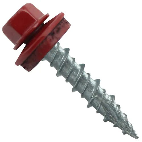 Miniatura 56 de Tornillos para techo de metal: (250) 10 x 1 sin pintura galvanizados con cabeza hexagonal para techo de chapa. Tornillos autoiniciados de metal