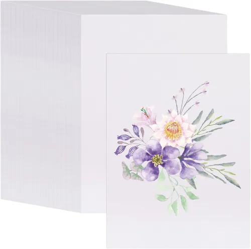 GLOBLELAND 100 hojas de papel de acuarela blanco en blanco para adultos, tarjetas de color de agua de 5.12 x 5 pulgadas, en blanco, 140 libras/300