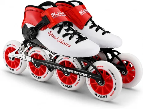 Miniatura 9 de Patines de velocidad en línea para adultos para hombres y mujeres, patines profesionales de fitness y carreras para adultos, patinaje de alto Rojo