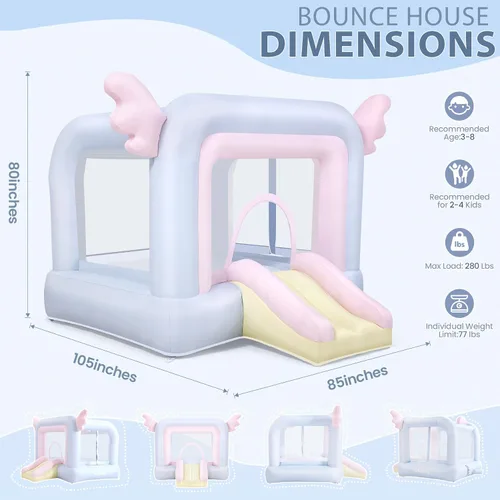 Miniatura 5 de Whubefy Casa inflable para niños, castillo animoso Dreamwing para niños de 8 a 12 años, diversión en interiores y patio trasero, casa inflable