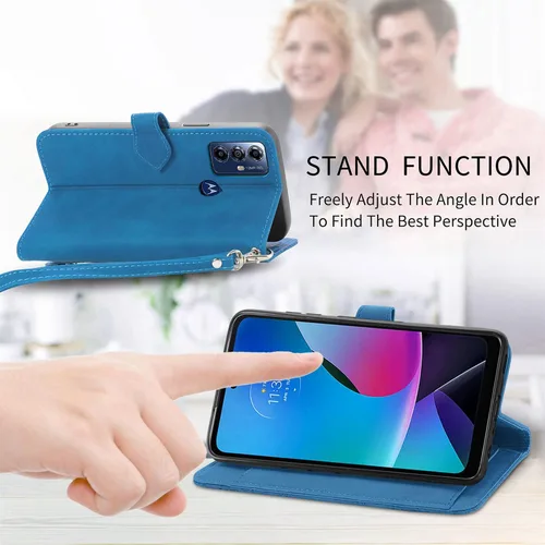 Miniatura 4 de Funda tipo cartera para Moto G Pure/G Power 2022/G Play 2023, funda de piel sintética de lujo con cremallera y soporte para tarjeta de crédito