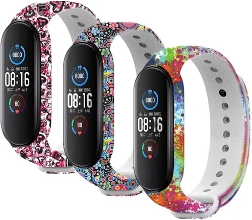 Compatible con Xiaomi Mi Band 7, Mi Band 6, correa de repuesto de silicona colorida para Xiaomi Mi Band 7, 6, 5, correa de fitness adecuada para la