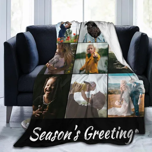 Miniatura 13 de Manta de cama personalizada con texto de fotos, mantas personalizadas con collage de fotos, mantas personalizadas para regalo de cumpleaños 1 Foto