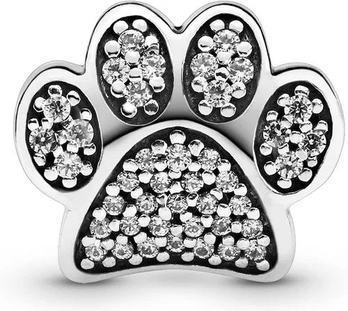 Miniatura 2 de PANDORA Dije de huellas de patas, plata de ley, circonita cúbica, talla única