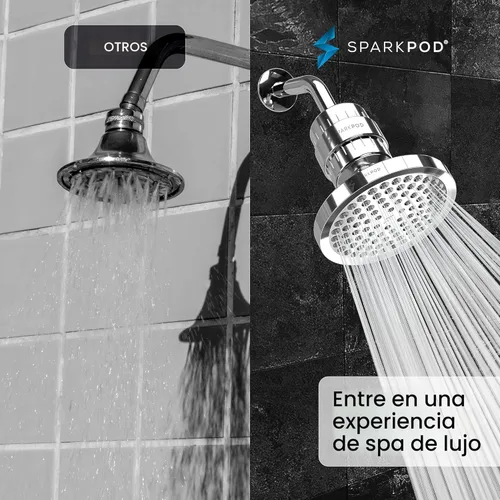 Miniatura 4 de SparkPod Juego de cabezal de ducha filtrado de lujo de 23 etapas, reduce el cloro y los metales pesados, filtro de cabezal de ducha de alta presión