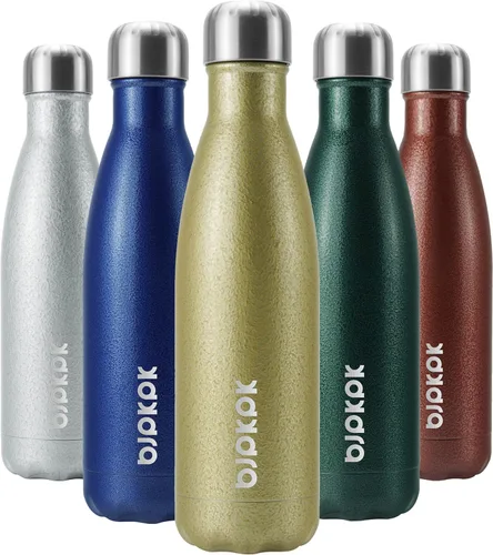 Miniatura 70 de BJPKPK Botella de Agua Aislada 17oz Botellas de Agua de Acero Inoxidable Apta para Lavavajillas Metal Térmica Mantiene Frío y Caliente, Gris Niebla