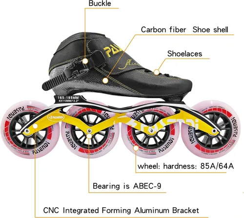 Miniatura 5 de Patines de velocidad profesionales en línea de fibra de carbono para mujeres y hombres, patines de patinaje de fitness al aire libre, ruedas