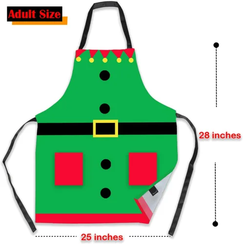 Miniatura 4 de Remimi Juego de 2 delantales de Navidad, impermeables, delantales de chef de cocina a juego para padres e hijos