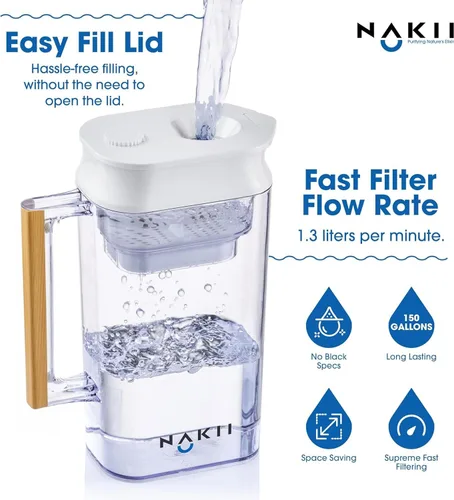 Miniatura 6 de Filtro de agua Nakii de larga duración, filtrado rápido con tecnología patentada ACF tecnología militar.