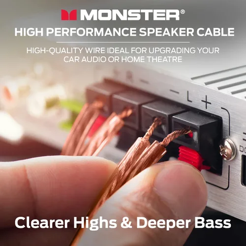 Miniatura 6 de Monster XP - Cable de altavoz calibre 12, carrete de 100 pies, cable de audio de aluminio revestido de cobre (CCA) con marcas de polaridad