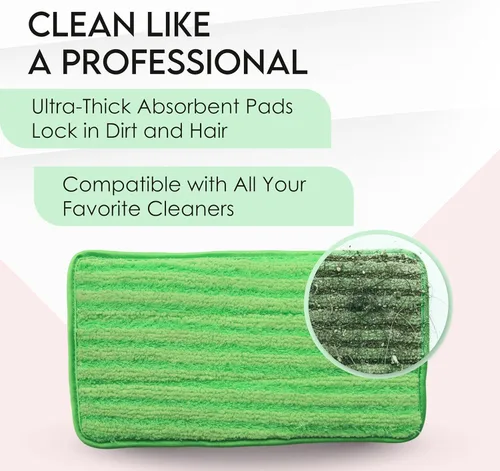 Miniatura 2 de Almohadillas reutilizables para mopa de piso, paquete de 8 repuestos compatibles con Swiffer Wet Jet, lavables a máquina, almohadillas húmedas