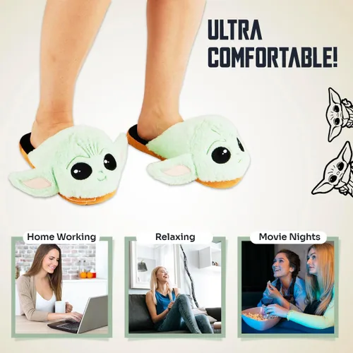 Miniatura 5 de Disney Pantuflas para mujer, esponjosas 3D antideslizantes, regalos de Baby Yoda