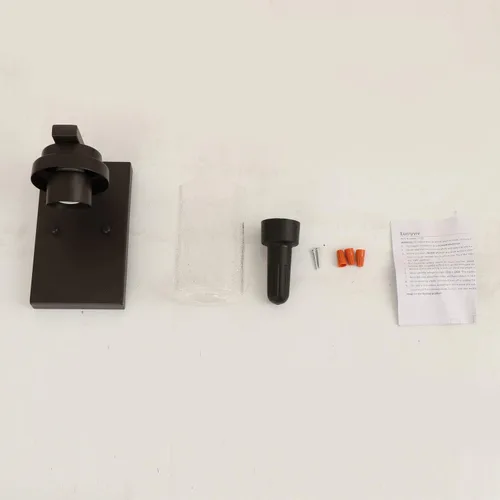 Miniatura 7 de 17701 - Lámpara de pared de metal industrial vintage con pantalla de vidrio agrietado, lámpara de vestíbulo retro, aplique de pared rústico Edison