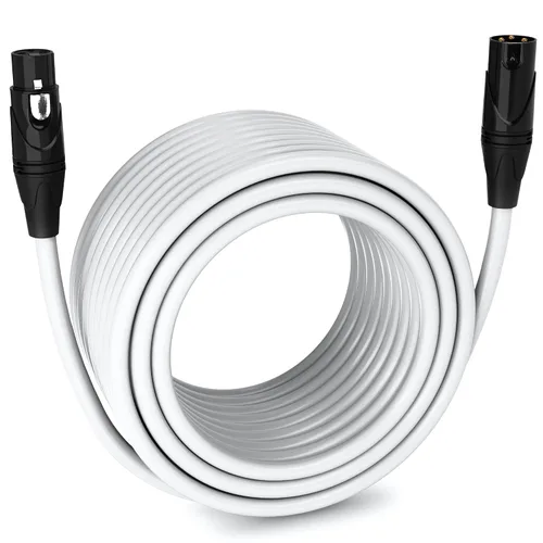 Miniatura 17 de LyxPro Cable de micrófono XLR hembra a macho de ángulo recto de 3 pines de 1.5 pies para altavoces amplificados, interfaz de audio, rendimiento