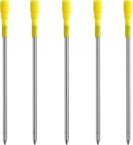 DunBong Recambios de metal para bolígrafo D1, repuesto de bolígrafo, tinta negra, tinta de repuesto de cristal de diamante, 3.2 pulgadas, paquete de