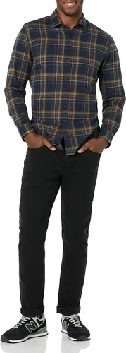 Miniatura 63 de Amazon Essentials Camisas de franela de manga larga para hombre, corte ajustado, a cuadros con botones