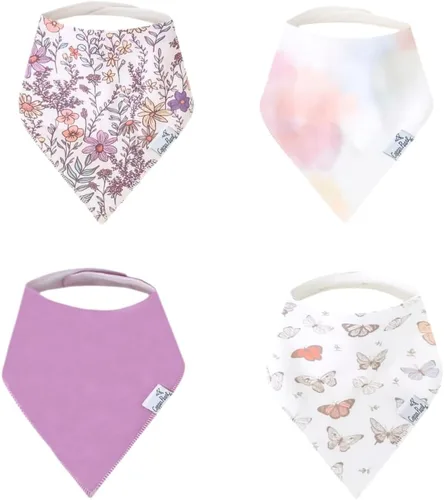 Miniatura 35 de Copper Pearl Baby Bibs 4 Pack, Printed Bandana Drool Bibs for Baby Girl & Boy, Soft Cotton Drooling Teething Bibs Claire