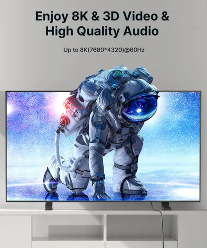 Miniatura 3 de JSAUX Cable HDMI 8K 2.1, Cable HDMI trenzado de ultra-alta velocidad 48 Gbps (4K@144Hz, 4K@120Hz, 8K@60Hz) HDCP 2.2&2.3 HDR 10 eARC ARC, Compatible