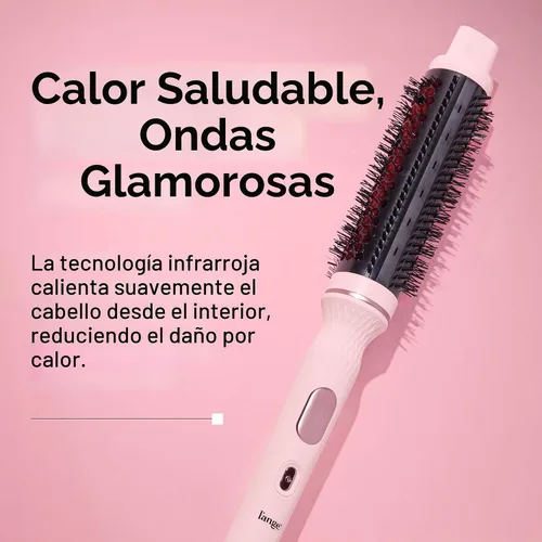 Miniatura 2 de L'ANGE HAIR GlamWave Cepillo Térmico Iónico Infrarrojo Cepillo Térmico Redondo Calentado de 38mm para Volumen y Rulos Reduce el Encrespamiento