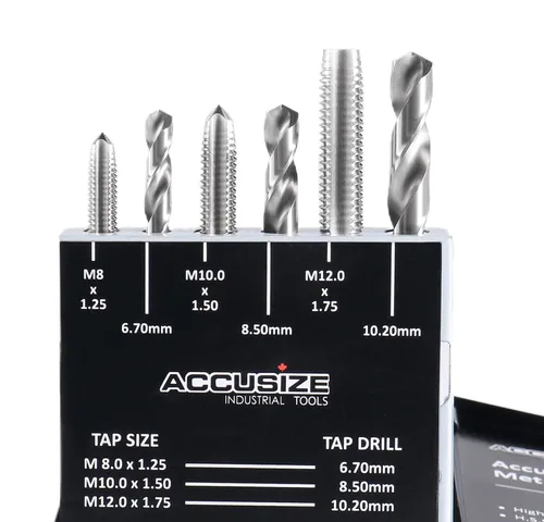 Miniatura 7 de Accusize Industrial Tools Juego de taladro y desbarbe de 18 piezas, H.S.S. métrico, 0001-0052
