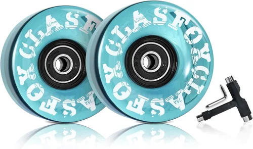 Miniatura 12 de 78A interior o al aire libre 2.559x1.378 in Quad ruedas de patines con rodamientos ABEC-9 8 PC Verde esmeralda