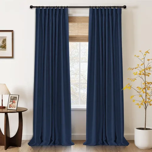 Miniatura 11 de 100% Blackout Shield Cortinas opacas completas para dormitorio de 63 pulgadas de largo, juego de 2 paneles, anillos de clip/bolsillo para barra