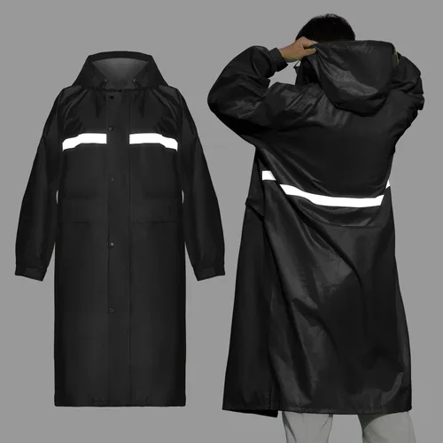 Miniatura 3 de Coralrain Impermeable largo con capucha de seguridad, impermeable, chaqueta de lluvia de emergencia, poncho para hombres, mujeres y adultos