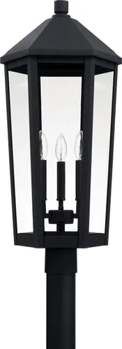 Miniatura 3 de Capital Lighting Ellsworth 926934OZ - Poste de cristal transparente para exteriores, 3 luces, 180 vatios totales, 28 pulgadas de alto x 13 pulgadas