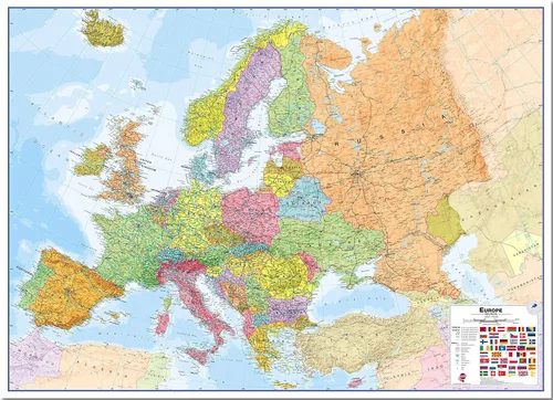 Miniatura 7 de Maps International Póster educativo de mapa de pared grande de Europa política – hoja frontal laminada – 33.1 x 46.8 pulgadas